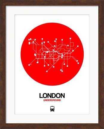 Framed London Red Subway Map Print
