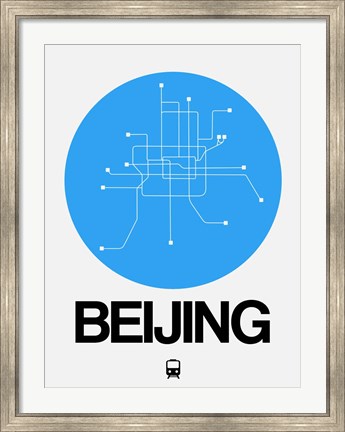 Framed Beijing Blue Subway Map Print