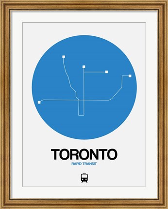 Framed Toronto Blue Subway Map Print