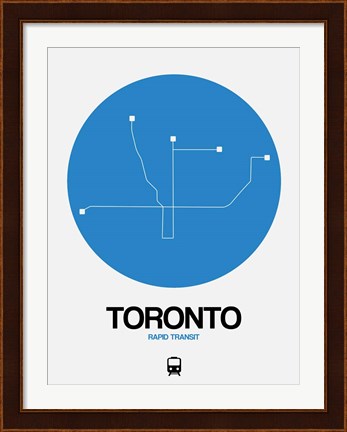 Framed Toronto Blue Subway Map Print