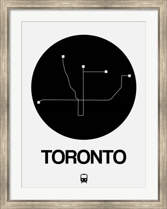 Framed Toronto Black Subway Map Print