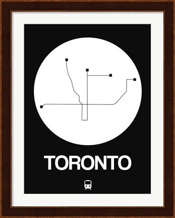 Framed Toronto White Subway Map Print