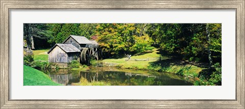 Framed Watermill Near a Pond, Mabry Mill, Virginia Print