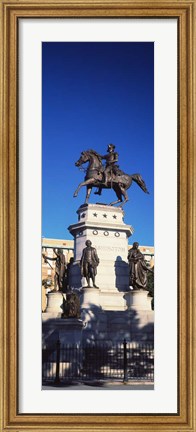 Framed Low Angle View of an Equestrian Statue, Richmond, Virginia Print