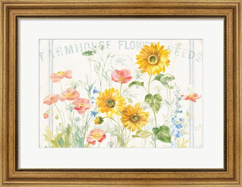 Framed Floursack Florals I Print