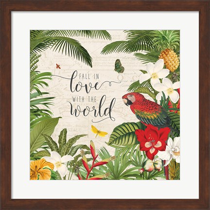 Framed Parrot Paradise V Print