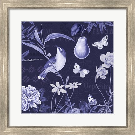 Framed Botanical Blue V Print