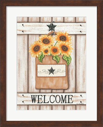 Framed Sunflower Welcome Print