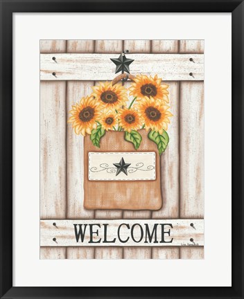 Framed Sunflower Welcome Print