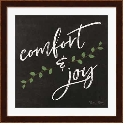 Framed Comfort &amp; Joy Chalkboard Print