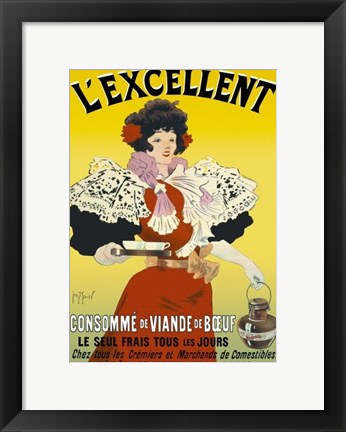 Framed L&#39;excellent, Consomme de Viande de Boeuf Print