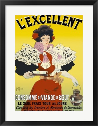 Framed L&#39;excellent, Consomme de Viande de Boeuf Print