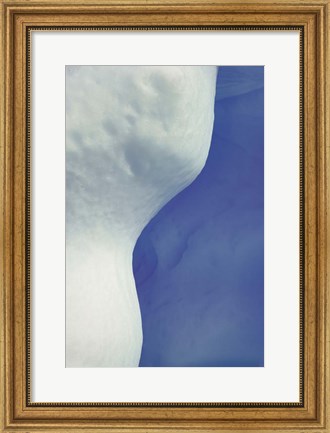 Framed Abstract Blue &amp; White Ice Print