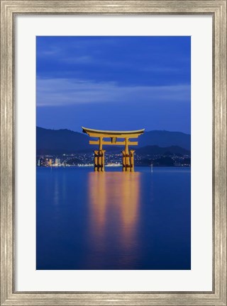 Framed Twilight Floating Torii Gate, Itsukushima Shrine, Japan Print
