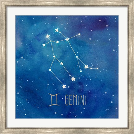 Framed Star Sign Gemini Print