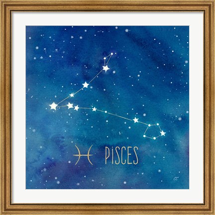 Framed Star Sign Pisces Print