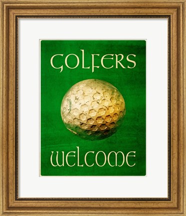 Framed Golfers Welcome Print