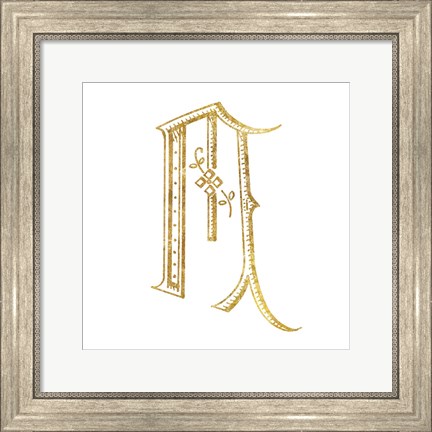Framed French Sewing Letter M Print