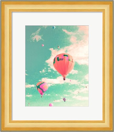 Framed Colorful Hot Air Balloons Print