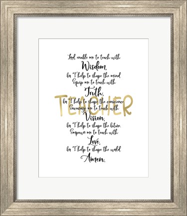 Framed Teacher Prayer Print