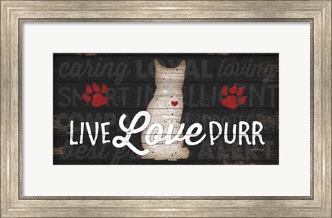 Framed Live Love Purr Print