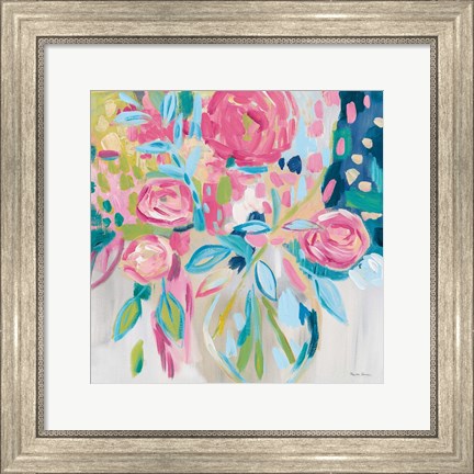 Framed Summer Pink Floral Print