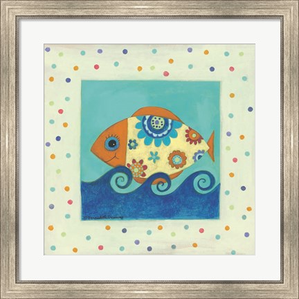 Framed Happy Floral Fish Print
