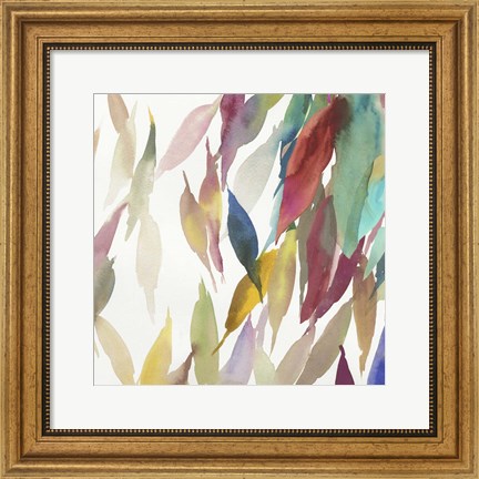 Framed Fallen Colorful Leaves II Print