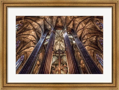 Framed Barcelona Cathedral 2 Print