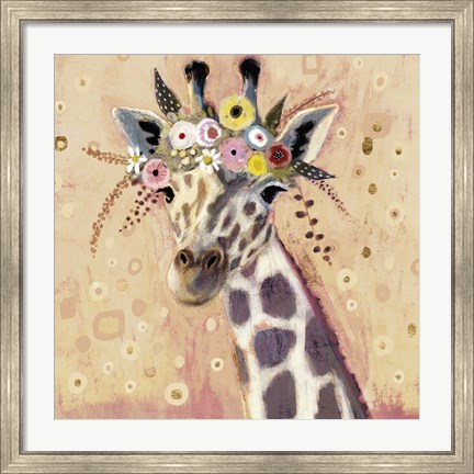 Framed Klimt Giraffe I Print