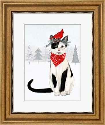 Framed Christmas Cats &amp; Dogs VI Print