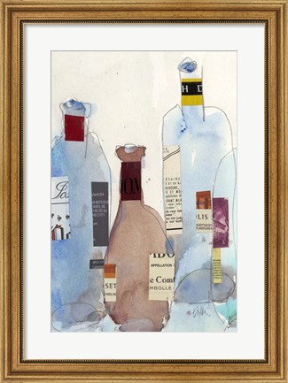 Framed Wine Bottles IV Print