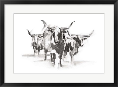 Framed Contemporary Cattle I Print