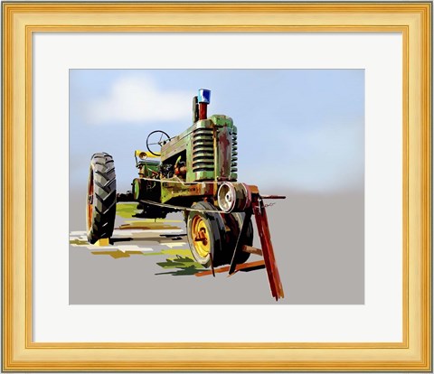 Framed Vintage Tractor V Print