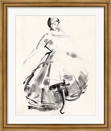 Framed Vintage Costume Sketch II Print