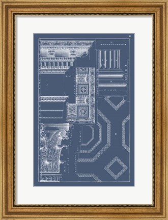 Framed Column &amp; Cornice Blueprint IV Print