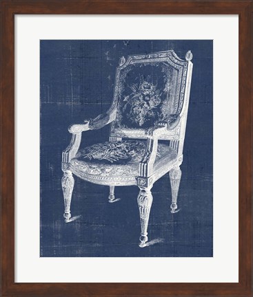 Framed Antique Chair Blueprint IV Print