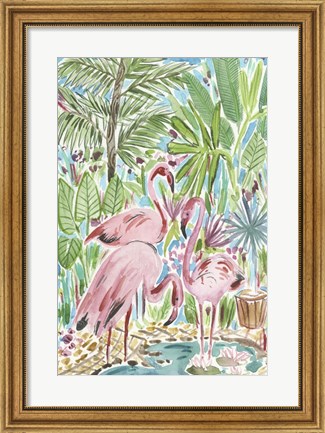 Framed Flamingo Paradise II Print