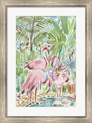 Framed Flamingo Paradise II Print