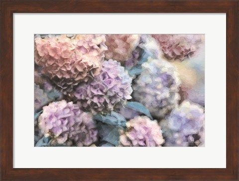 Framed Hydrangeas Abstract Print