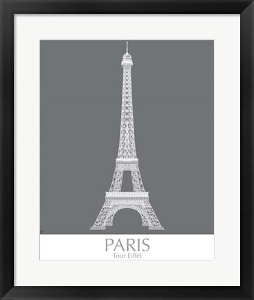 Framed Paris Eiffel Tower Monochrome Print