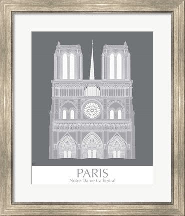 Framed Paris Notre Dame Monochrome Print
