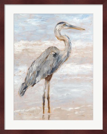 Framed Beach Heron I Print