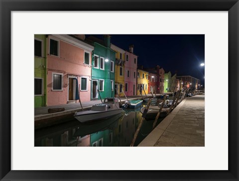 Framed Burano Street Lights I Print
