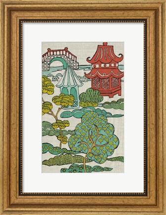 Framed Pagoda Landscape II Print