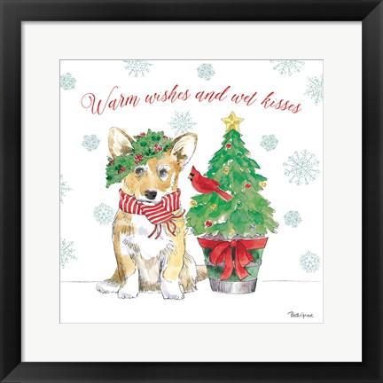 Framed Holiday Paws V Print