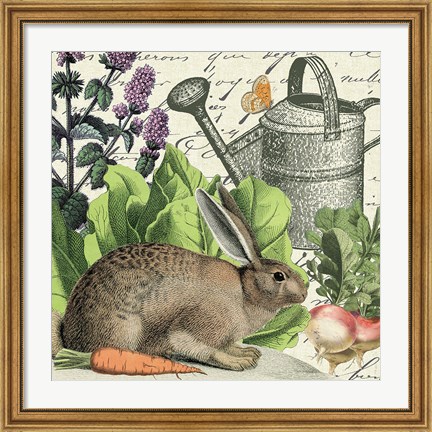 Framed Garden Rabbit I Print