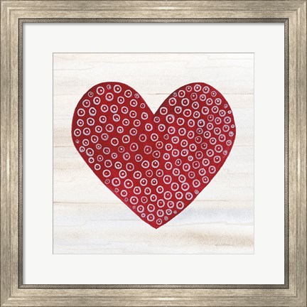 Framed Rustic Valentine Heart III Print