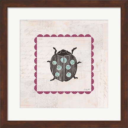 Framed Ladybug Stamp Bright Print