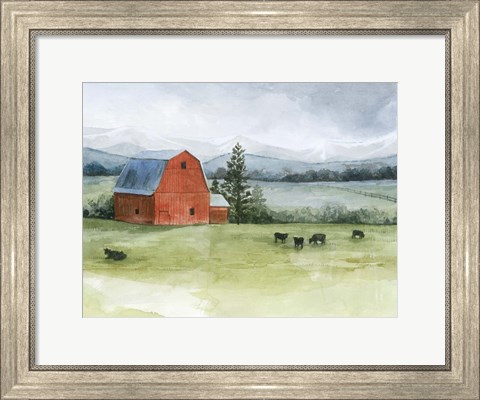 Framed Valley Herd II Print